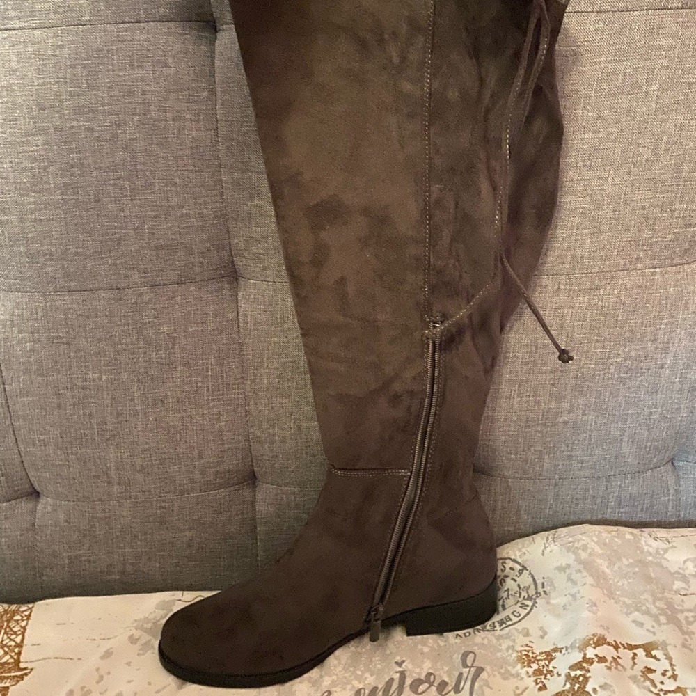 Lane Bryant wide calf tall suede boots